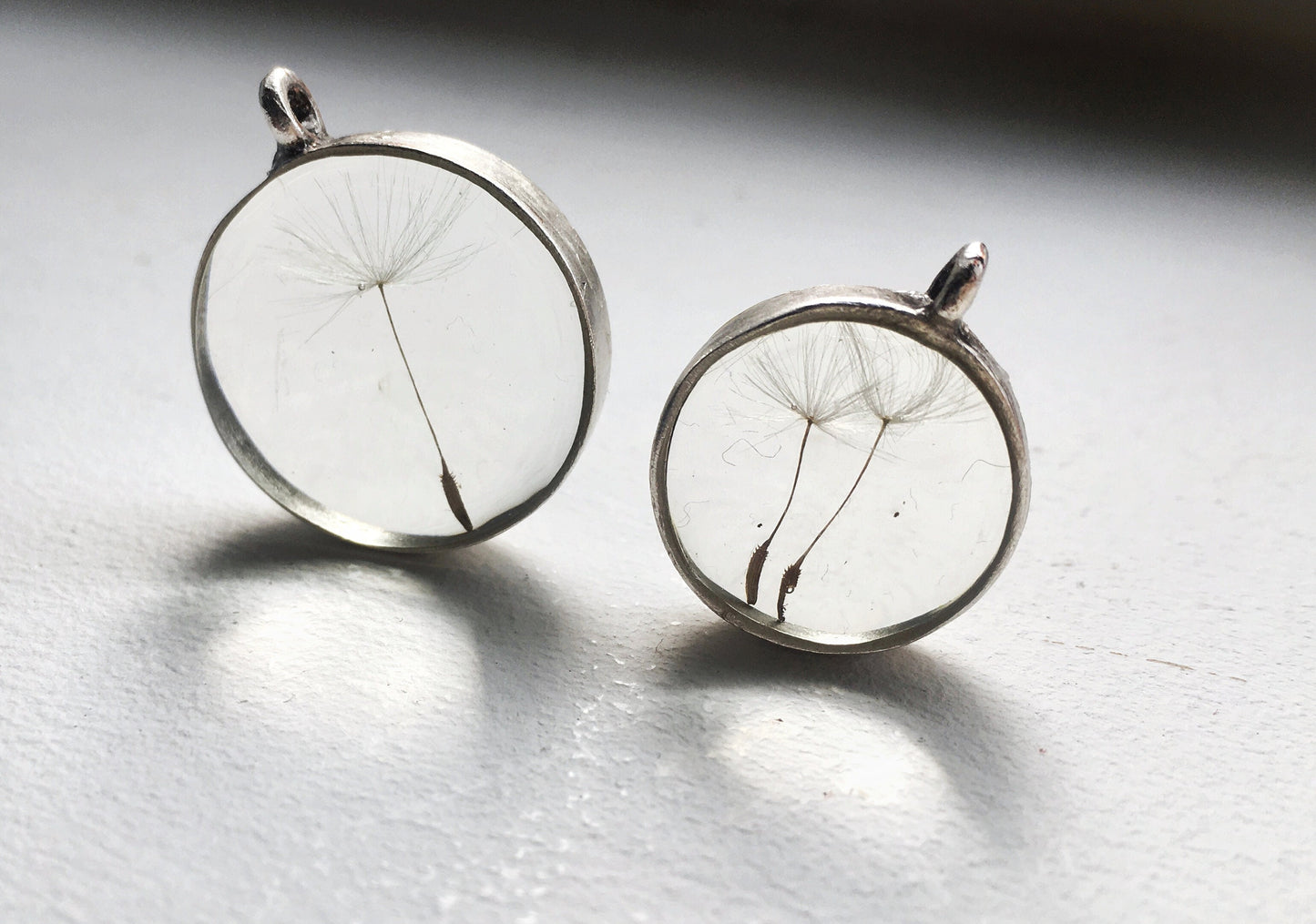 Necklace with real dandelion seeds