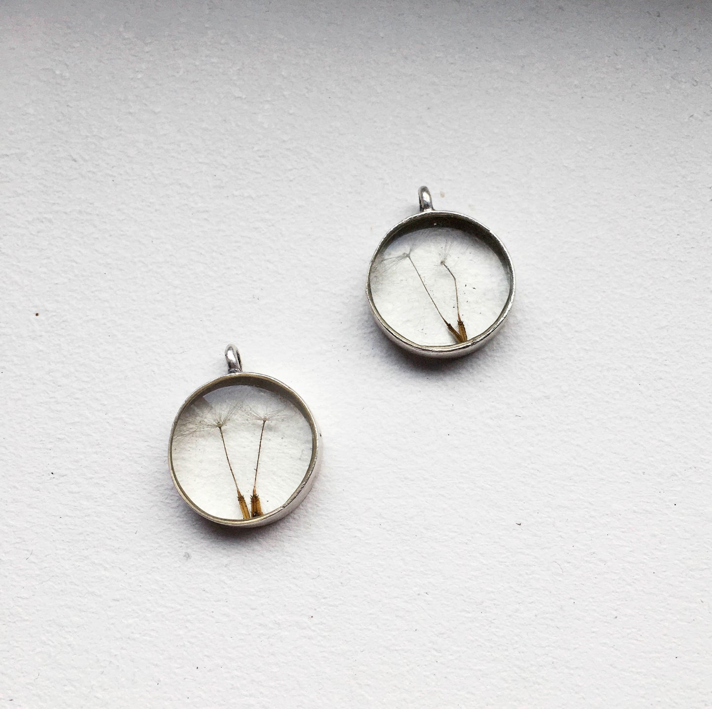Necklace with real dandelion seeds