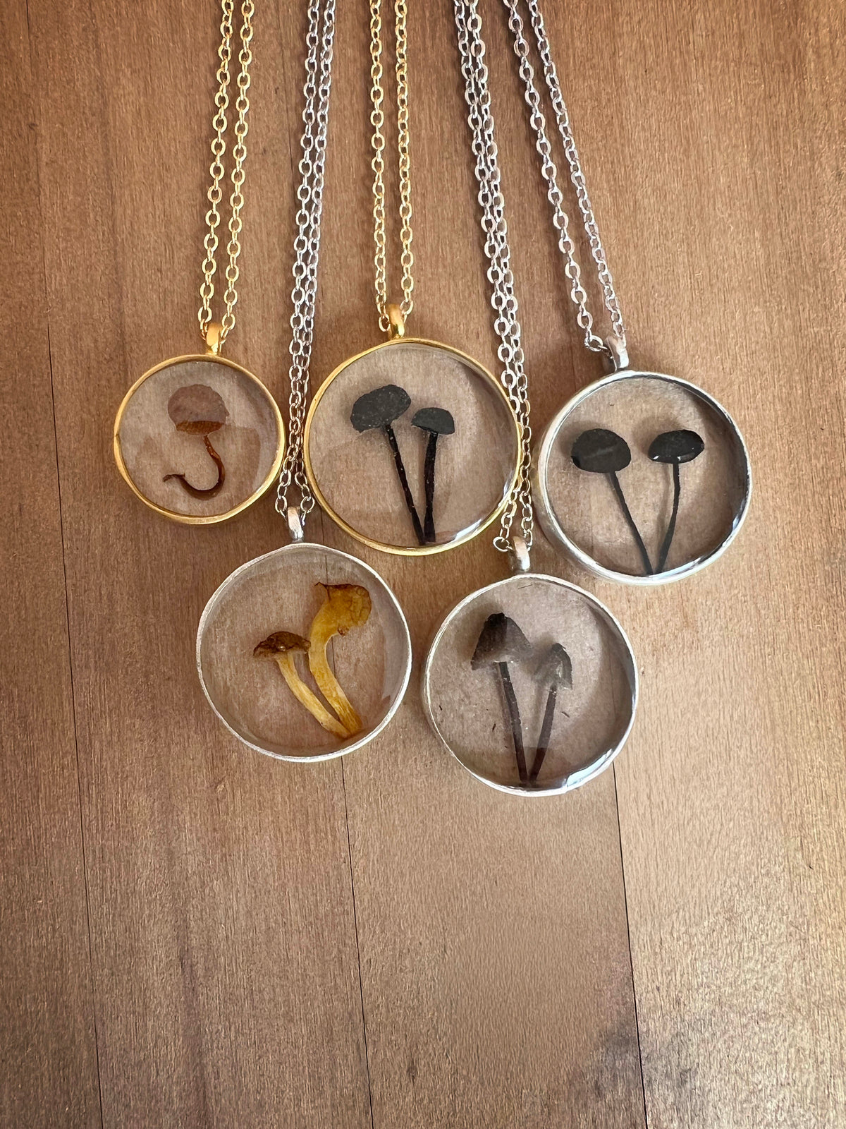 Tiny Forest Mushroom Necklace