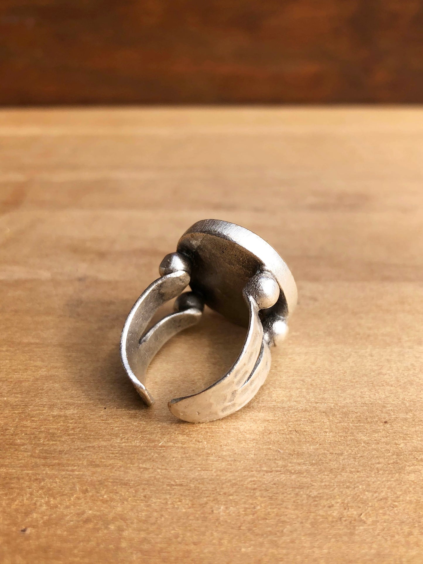 Oval ring with real Birch bark