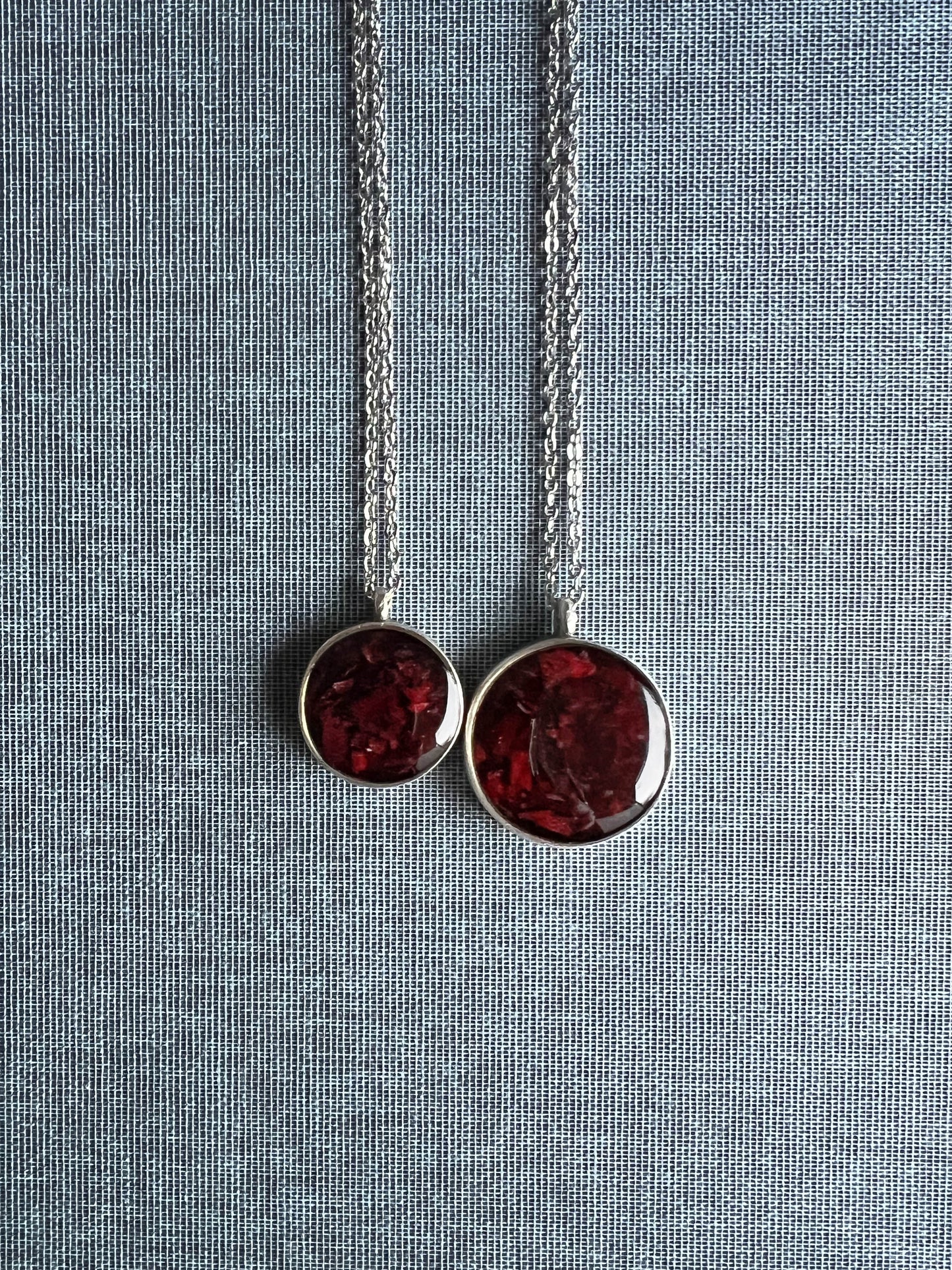 Valentine’s Day Necklace – Deep Red Rose Petals