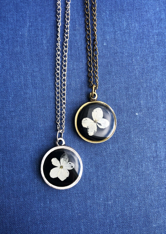 Halsband med vit Hortensia