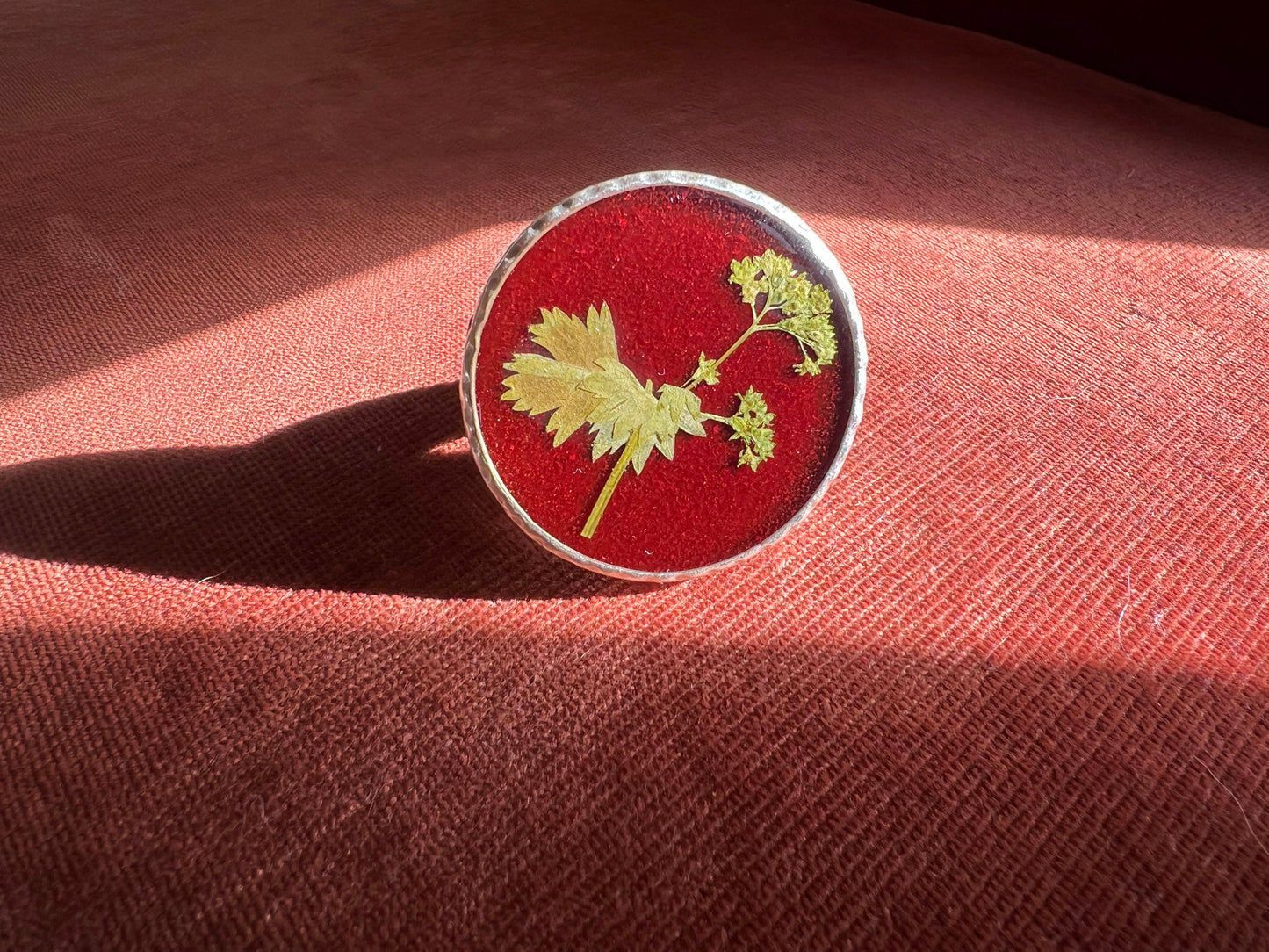 Burgundy Botanical Rings - XL