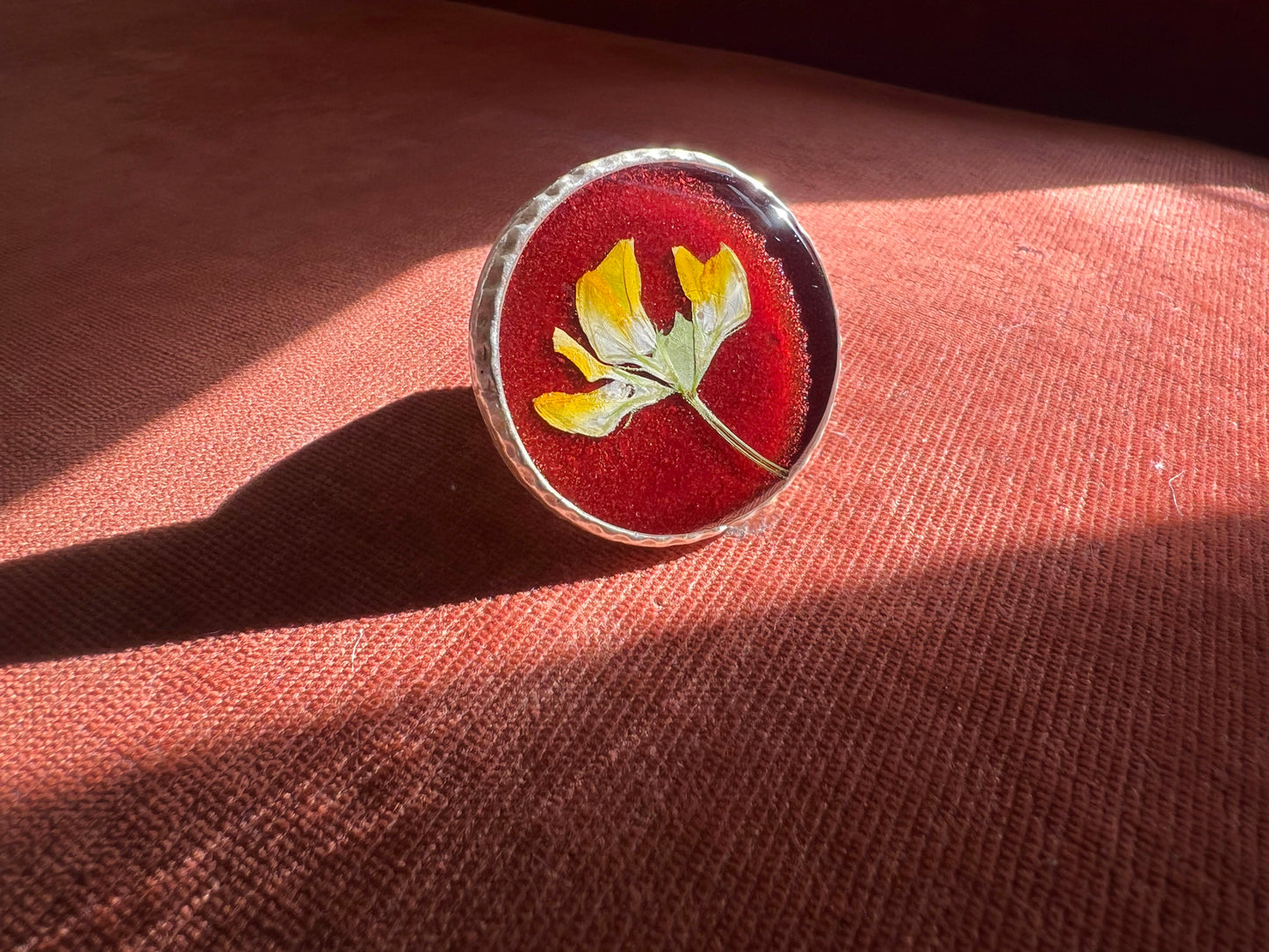 Burgundy Botanical Rings - XL