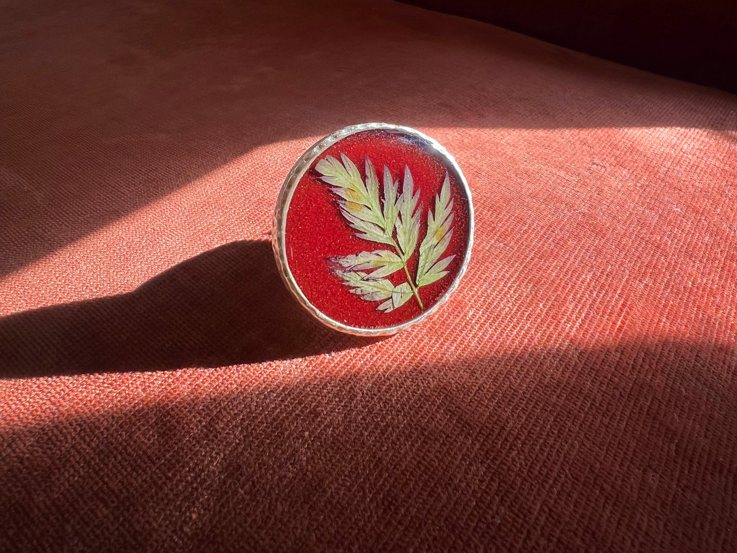 Burgundy Botanical Rings - XL