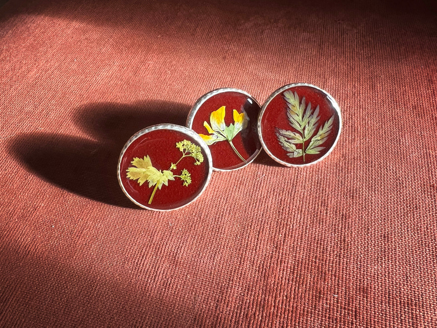 Burgundy Botanical Rings - XL