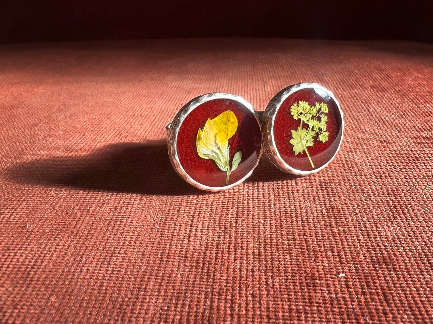 Burgundy Botanical Rings - M