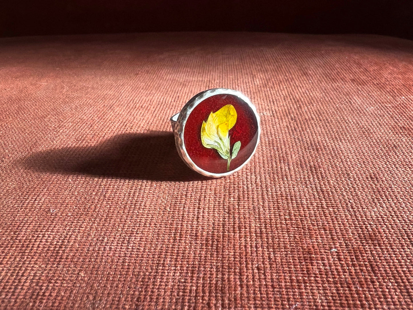 Burgundy Botanical Rings - M