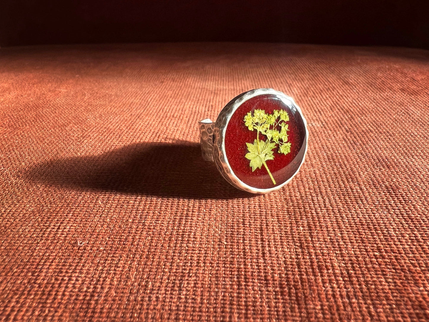 Burgundy Botanical Rings - M