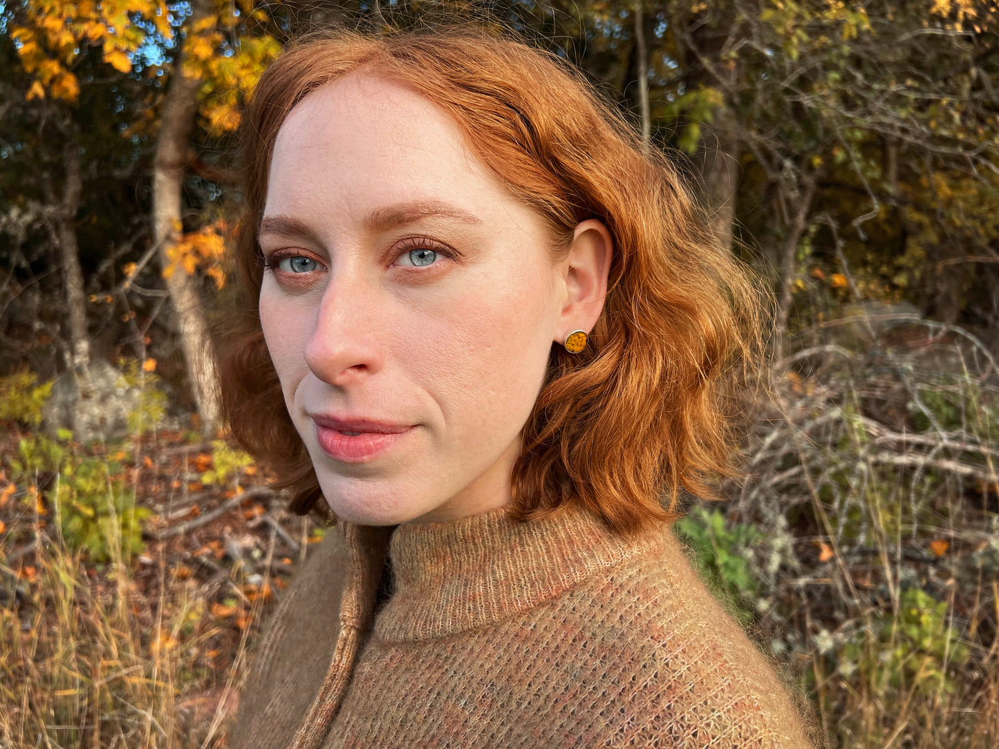 Yellow Forest Lichen Earrings