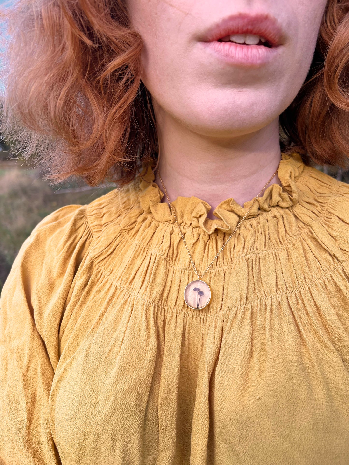 Tiny Forest Mushroom Necklace