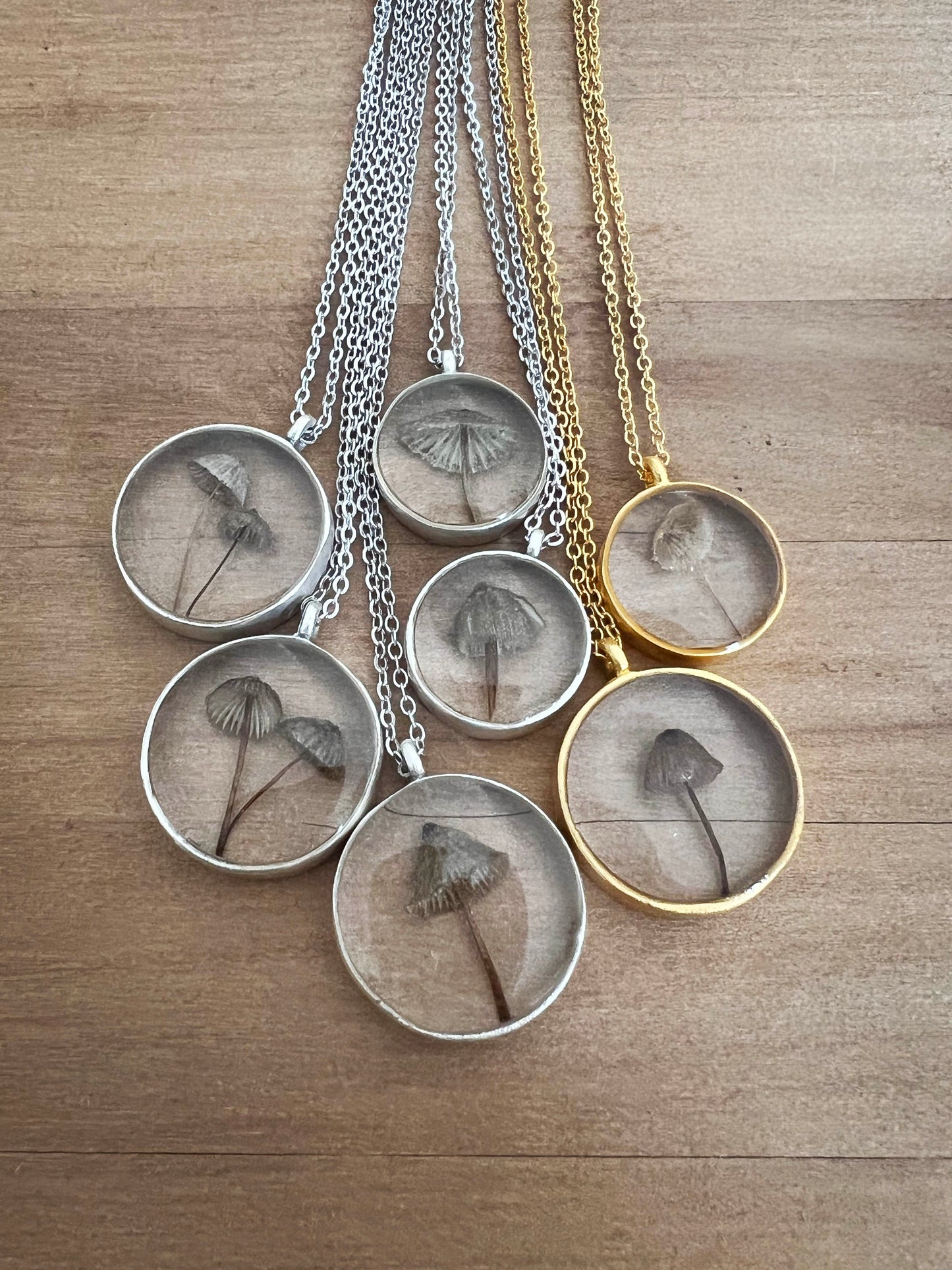 Tiny Forest Mushroom Necklace