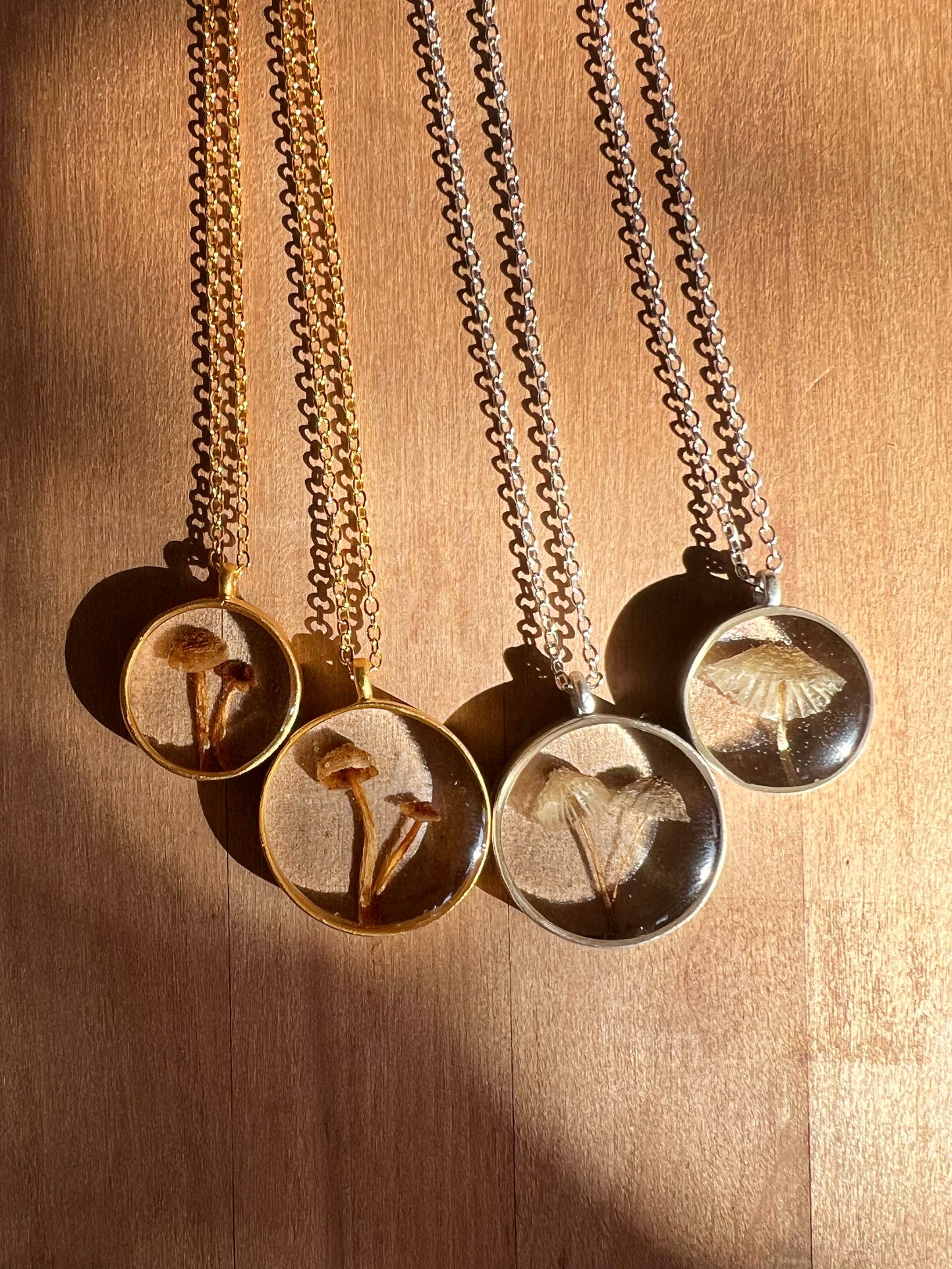 Tiny Forest Mushroom Necklace