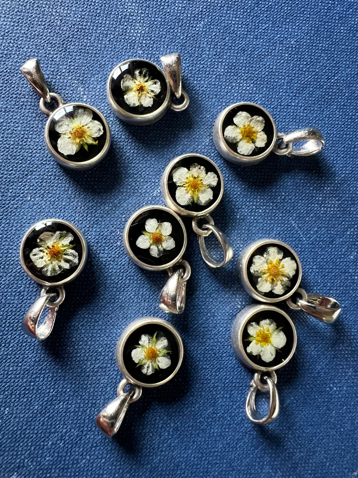 Wild strawberry flower necklace