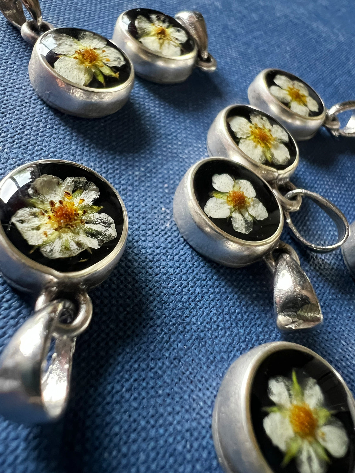 Wild strawberry flower necklace