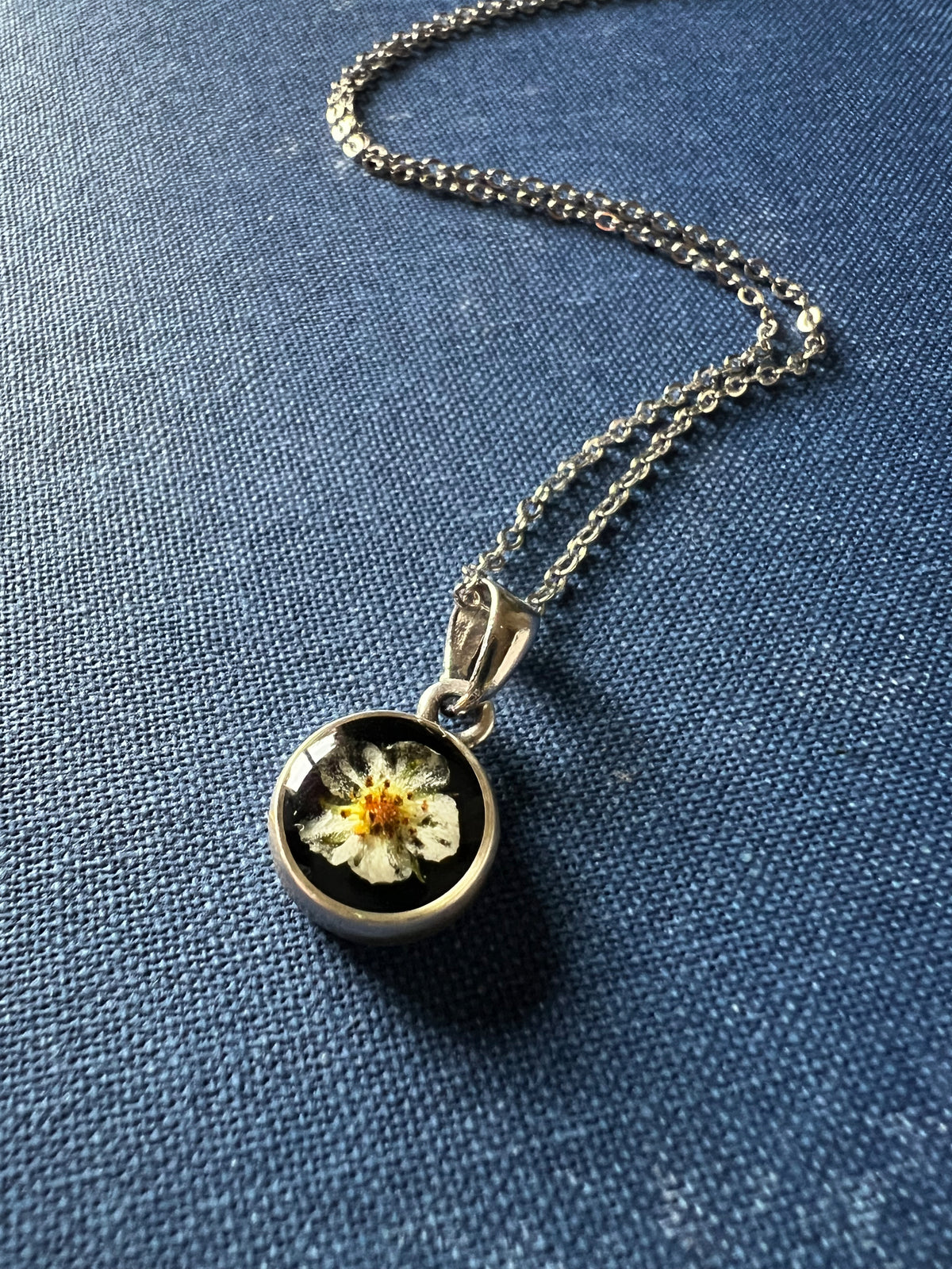 Wild strawberry flower necklace