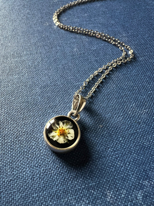 Wild strawberry flower necklace