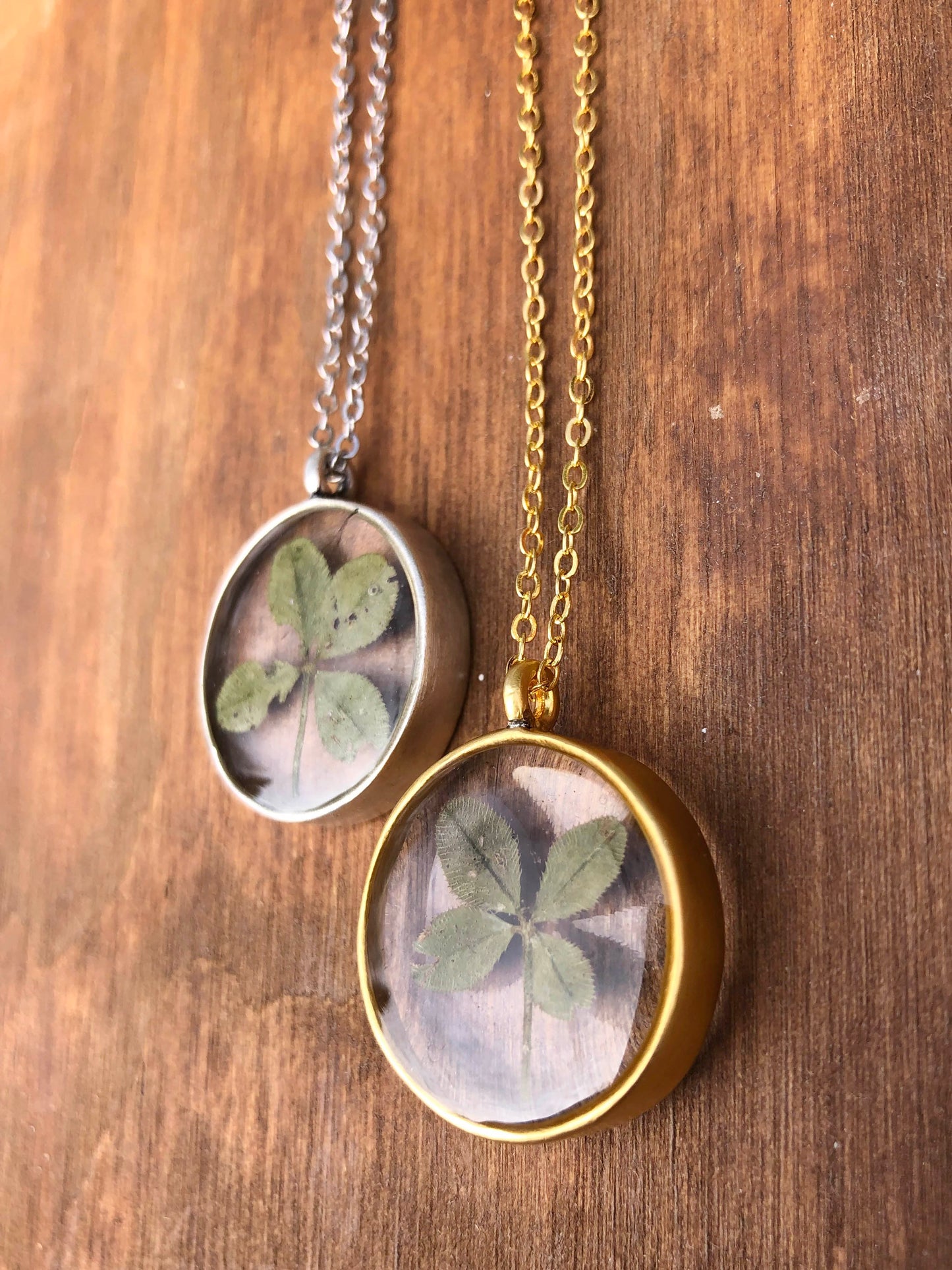 Real Four Leaf Clover Necklace