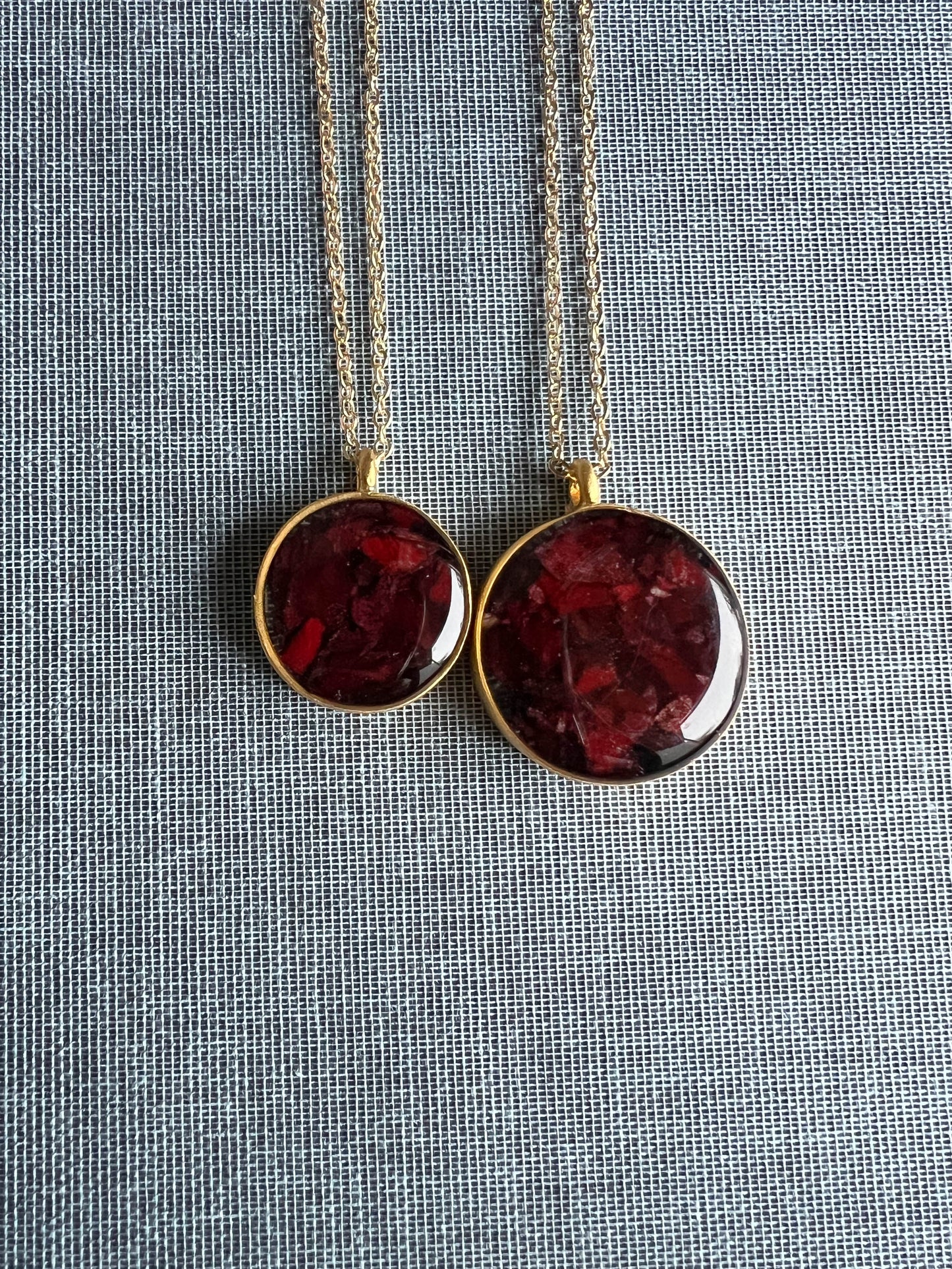 Valentine’s Day Necklace – Deep Red Rose Petals