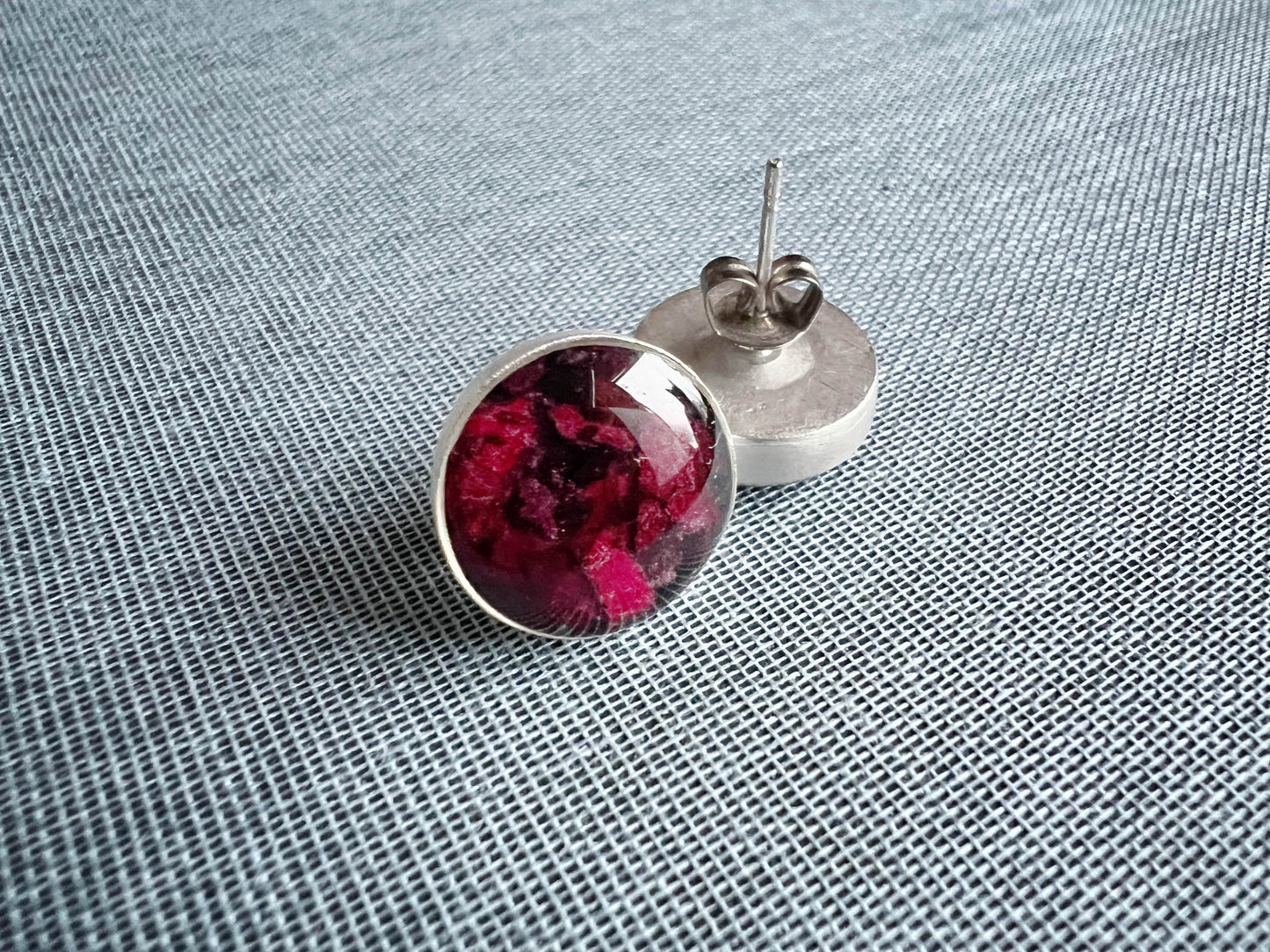 Valentine’s Day Earrings – Deep Red Rose Petals