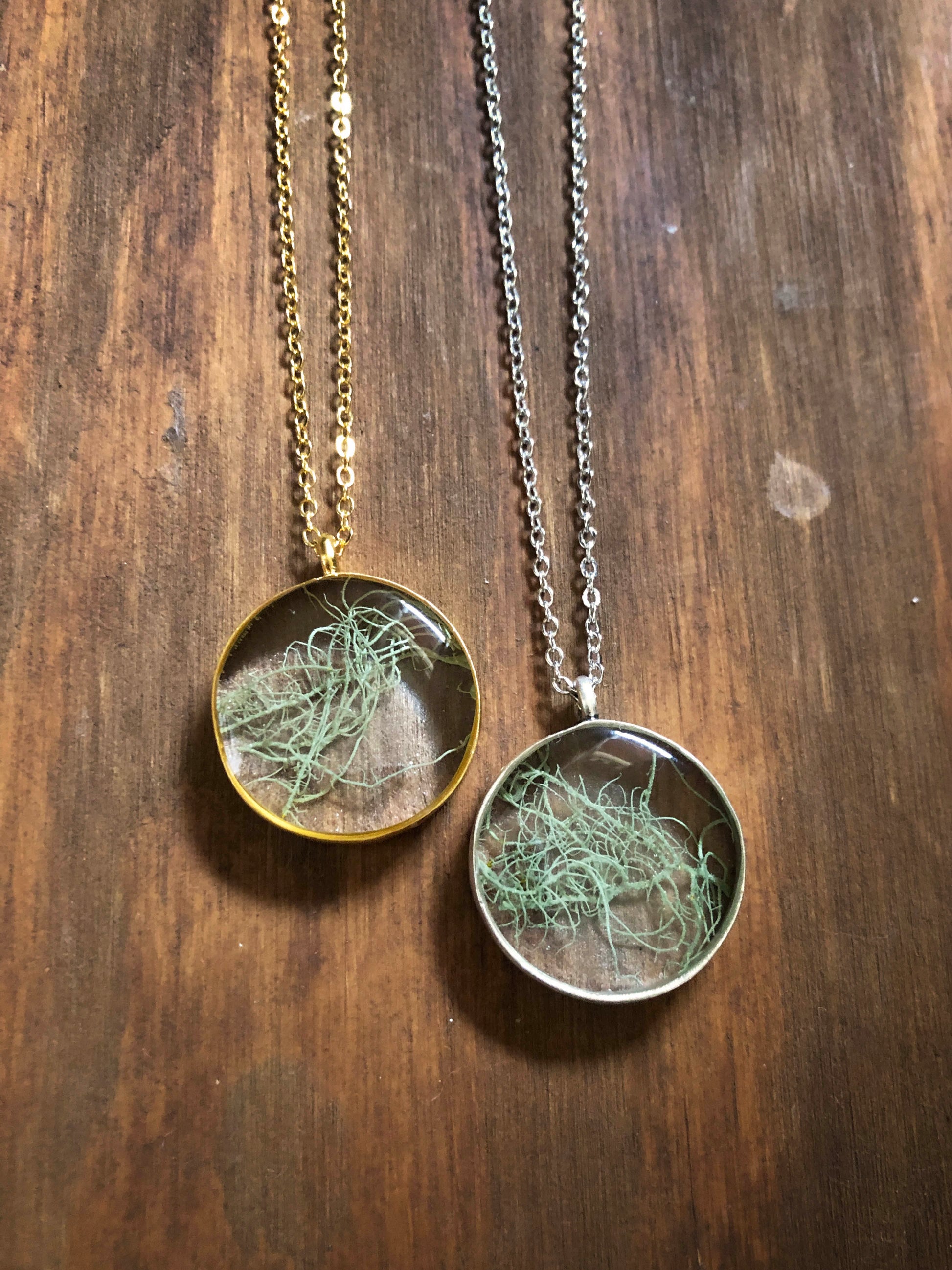 Necklace made with real Beard Lichen straight from the forrest